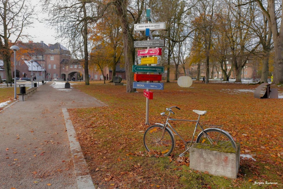 The park outside Skissernas Museum in Lund, Sweden.